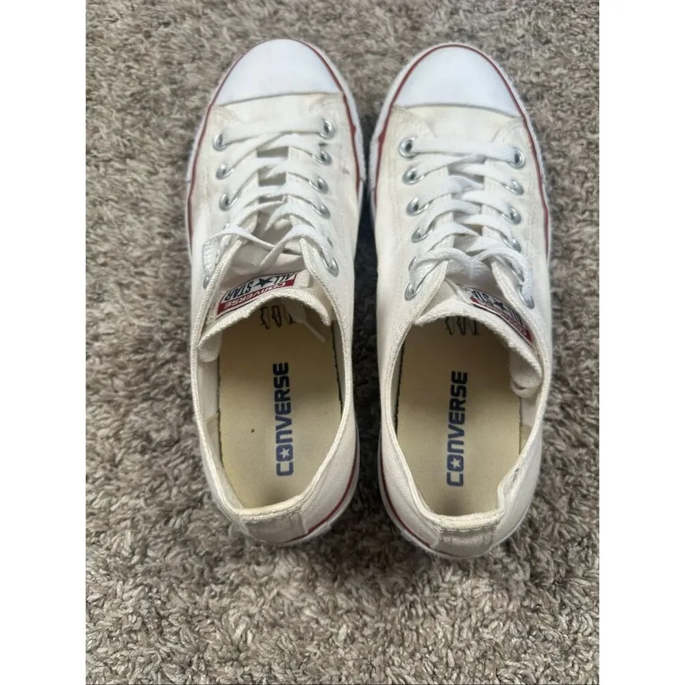 converse all star low top canvas sneakers shoes white women’s 8 lace up casual - Picture 9 of 10